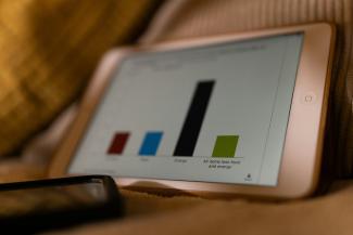 a tablet computer sitting on top of a bed by Mike Cho courtesy of Unsplash.